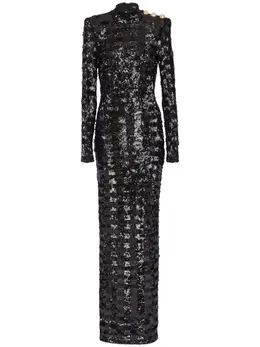 Balmain: Платье с блёстками 