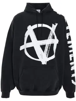 VETEMENTS: Чёрная толстовка  Double Anarchy