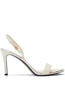 Tory Burch: Белые сандалии  Double T