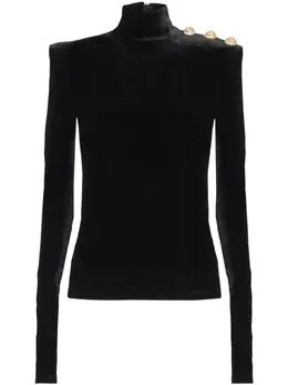 Balmain: Топ с длинным рукавом 