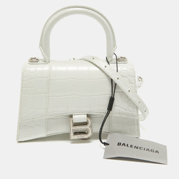 Balenciaga: Белая сумка на руку  Hourglass