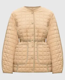 Moncler: Бежевая куртка 