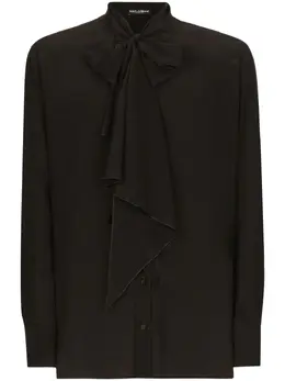 Dolce & Gabbana: Рубашка с бантом 