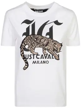 Just Cavalli: Белая футболка 