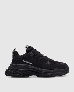Balenciaga: Чорні кросівки  Triple S