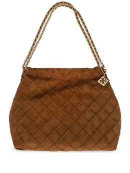 Tory Burch: Коричневая сумка-шоппер  Fleming