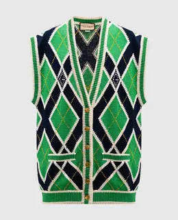 Gucci: Зелёный жилет 