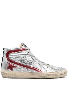 Golden Goose: Серебристые кроссовки  Slide