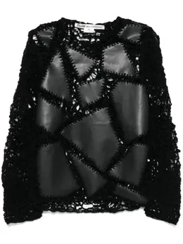 Comme Des Garçons: Кожаный свитер 