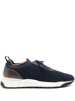 Santoni: Синие кроссовки 