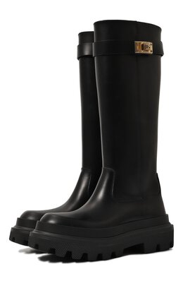 Dolce & Gabbana: Чёрные сапоги 