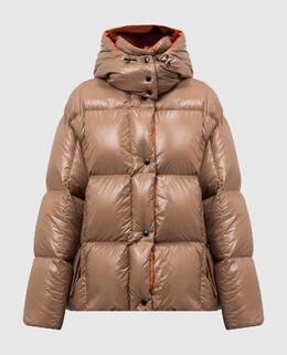 Moncler: Бежевый пуховик  Parana