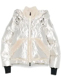 Moncler Grenoble: Серебристая куртка 