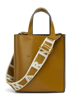 Marni: Коричневая сумка-шоппер  Museo