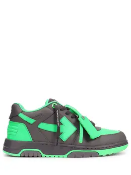 OFF-WHITE: Зелёные кеды  Out of Office