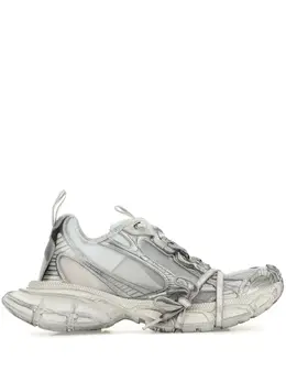 Balenciaga: Серебристые кроссовки 
