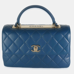 Chanel: Синяя сумка на руку 