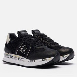 Premiata: Чёрные кроссовки  Conny