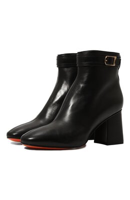 Santoni: Чёрные ботинки 