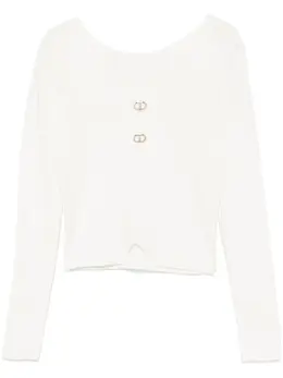 TWINSET: Белый свитер  Oval T