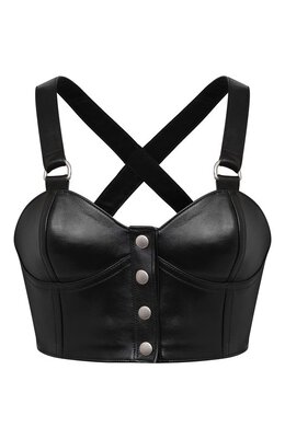 Saint Laurent: Кожаный топ 