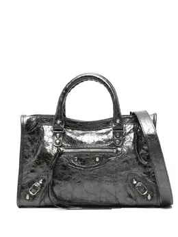 Balenciaga: Серебристая сумка-шоппер 