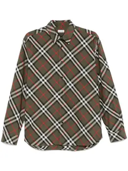 Burberry: Рубашка цвета хаки 