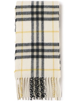 Burberry: Белый шарф 