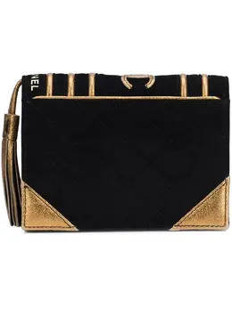 CHANEL Pre-Owned: Чёрный клатч 