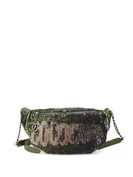 CHANEL Pre-Owned: Поясная сумка цвета хаки 