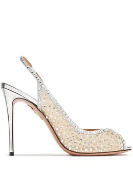 Aquazzura: Серебристые сандалии 