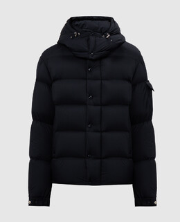 Moncler: Синий пуховик 
