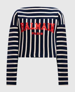 Balmain: Синий свитер 