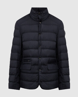 Moncler: Синий пуховик 
