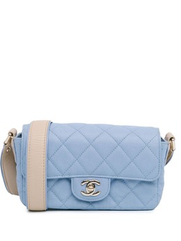 CHANEL Pre-Owned: Голубая сумка через плечо 