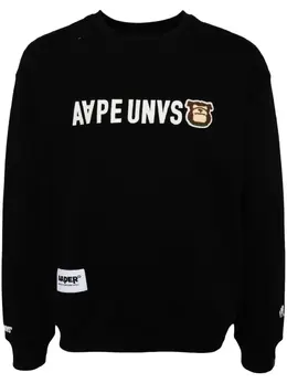 AAPE BY *A BATHING APE®: Чёрный свитшот 