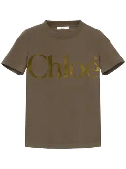 Chloé: Зелёная футболка 