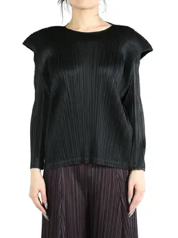 Pleats Please Issey Miyake: Чёрная блуза 