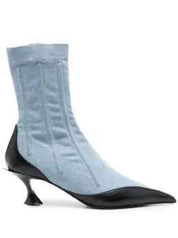 Mugler: Голубые ботинки 