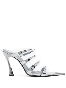 Mugler: Серебристые сандалии 