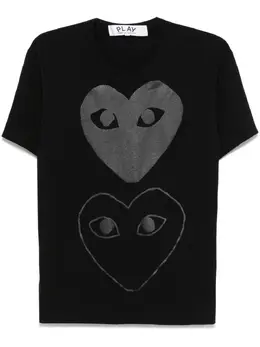 Comme Des Garçons Play: Футболка  Double Heart с принтом