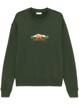 Maison Kitsuné: Зелёный свитшот 