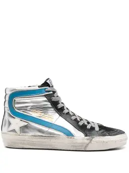 Golden Goose: Серебристые кроссовки  Slide