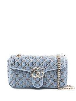 Gucci: Голубая сумка  GG Marmont