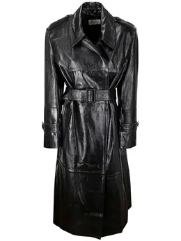 Sportmax: Кожаный плащ 