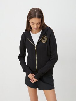 Versace Jeans Couture: Чёрная толстовка 