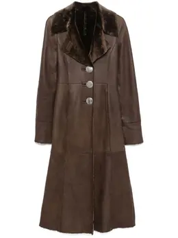Giorgio Armani Pre-Owned: Кожаное пальто 