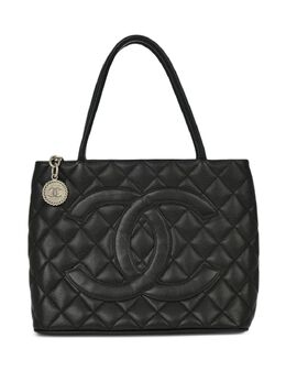 CHANEL Pre-Owned: Чёрная сумка-шоппер 