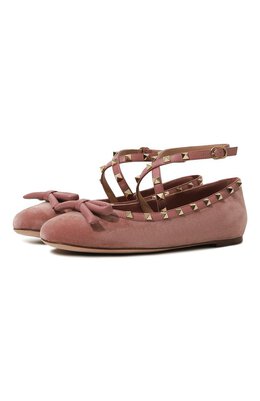 Valentino: Розовые балетки  Rockstud