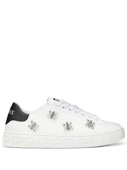 Versace: Белые кроссовки  Greca